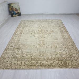 8x12 Persian Rug , Beige Vintage Rug , Antique Handmade Rug , Bedroom Rug , Special Design Area Rug , Living Room Rug , Oversized Rug