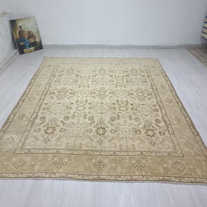 Oversize Rug 10x12, Large Area Rug, Wool Rug 10x12, Home Living Rug, Big Rugs 10x12,Soft Rug Feet Rug,Natural Oushak Carpet,10x12 Area Rugs