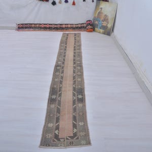 2x11 runner narrow turkish, Runner rug 2x11, Vintage runner 2x11, Oushak runner 2x11, Turkish rug antique 2x11, Stair rug, Narrow rug