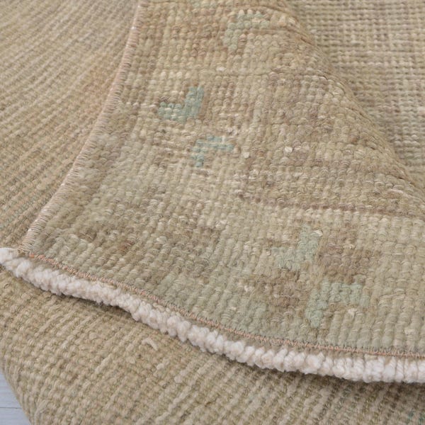 3x4, tapete vintage, tapete Oushak 3x4, tapete antigo, tapete de área, tapete turco, tapete macio 3x4, tapete de lã, tapete Oushak, tapete natural, tapete da Anatólia, tapete Boho,