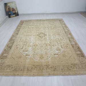 8x12 Persian Rug , Beige Vintage Rug , Antique Handmade Rug , Bedroom Rug , Special Design Area Rug , Living Room Rug , Oversized Rug