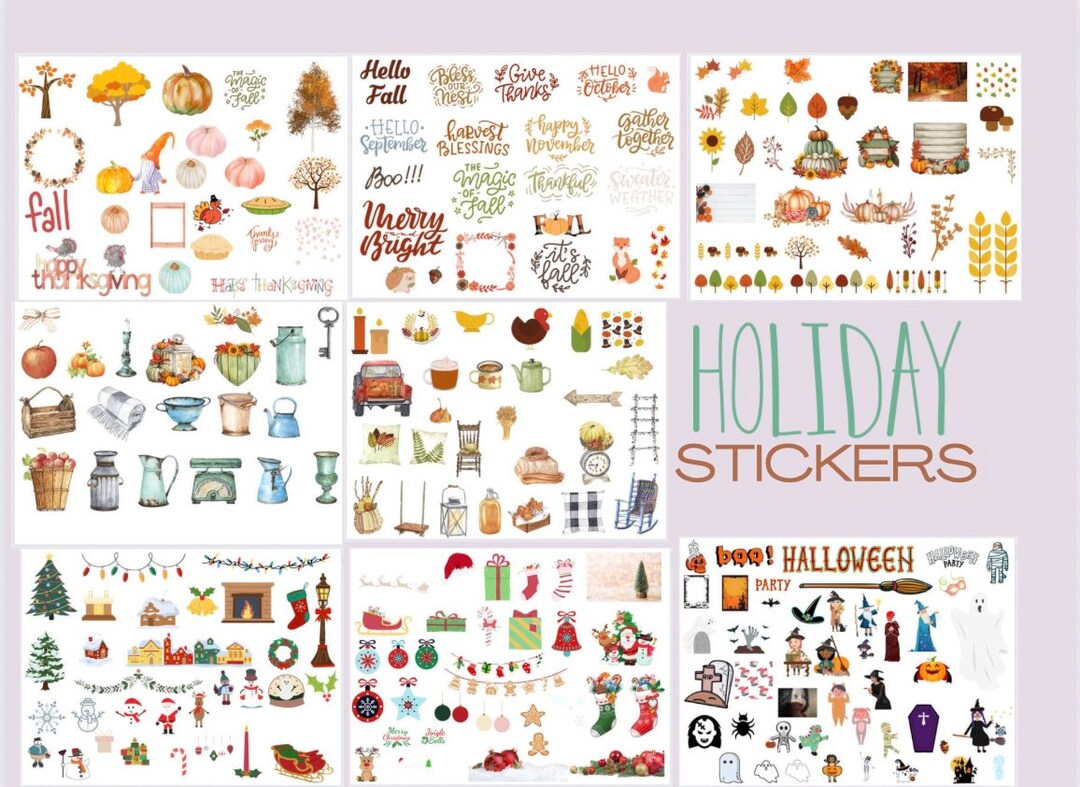 Holiday Sign Sticker Holiday Stickersuse These Beautiful Digital Holiday Stickers - Etsy
