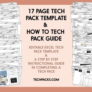 Apparel Tech Pack • 17 Page Tech Pack Template + Free How to Tech Pack Guide