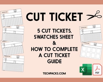Apparel Cut Ticket • 6 page Template + Free How to Complete a Cut Ticket Guide