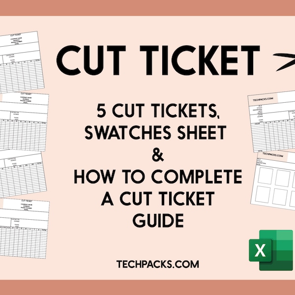 Apparel Cut Ticket • 6 page Template + Free How to Complete a Cut Ticket Guide