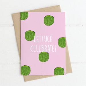Glückwunschkarte - "Lettuce celebrate!" Lustige Karte, Irische Karten, Festkarte, Glückwunschkarte, Lettuce Card