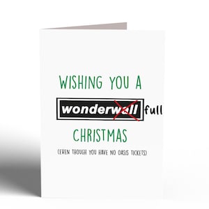 NOL DE WONDERWALL | Carte de Noël irlandaise drôle, cartes de Noël, carte de Noël drôle, carte de Noël pour lui, carte oasis, cadeau de Noël