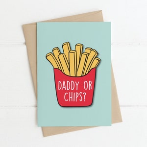 Papa of chips? Vaderdag/verjaardagskaart | Grappige Ierse kaarten, Ierse verjaardagskaarten, kaarten voor vader, Ierse vader, gefeliciteerd