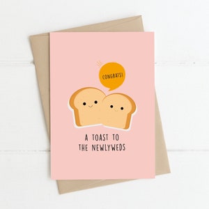 Carte de mariage | Un toast aux nouveaux mariés - carte de jour de mariage, mariage irlandais, carte de fiançailles, carte de fête nuptiale, fiançailles meilleur ami