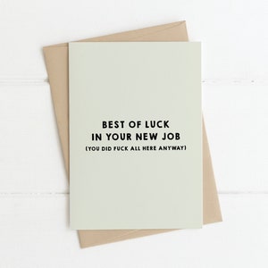 Nouvelle carte d'emploi - MEILLEURE CHANCE | Carte irlandaise, bonne chance, nouvel emploi, carte d'adieu, désolé de vous voir partir, voyager, nouveau départ, nouveaux départs