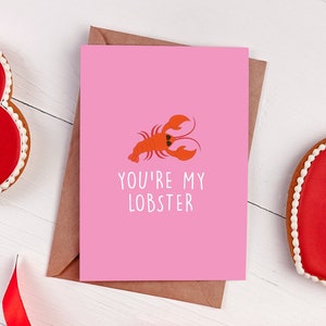 Valentinstag/Liebeskarte | Du bist mein Hummer | Irische Karte, Irische Geschenke, Karte für sie, Karte für ihn, Irische Valentinstagskarte, Karabinerkarte