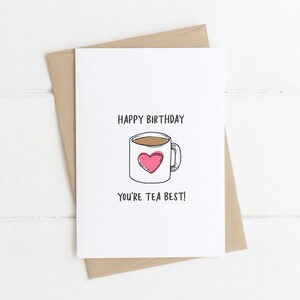 Cartão de feliz aniversário - "Você é o melhor para o chá!" Cartão de aniversário irlandês, cartão engraçado, cartões para mamãe, mamãe irlandesa, cartão de chá