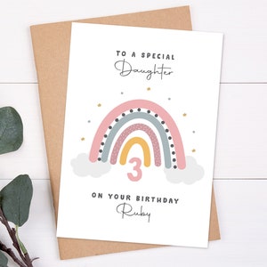 Tarjeta de cumpleaños personalizada con nombre y edad para HIJA - Tarjeta de cumpleaños irlandesa, regalos irlandeses, tarjeta de nombre personalizada, tarjeta de cumpleaños personalizada, tarjeta de edad personalizada