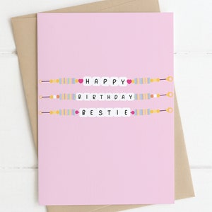 Carte d'anniversaire - BESTIE D'ANNIVERSAIRE | Cartes irlandaises, carte d'anniversaire meilleure amie, cartes pour elle, carte d'anniversaire girly, anniversaire mignon, perle de l'amitié