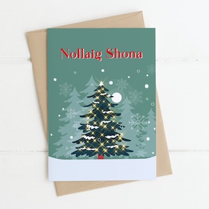 CARTE DE NOËL | Nollaig Shona - Cartes de Noël irlandaises, cartes de Noël, carte de Noël As Gaeilge, dictons irlandais, cartes de Noël pour elle, Eire