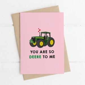 Biglietto di San Valentino - SO DEERE / biglietto irlandese, biglietto divertente, biglietti per lui, biglietti agricoli, biglietti per trattori, biglietti di San Valentino per il fidanzato