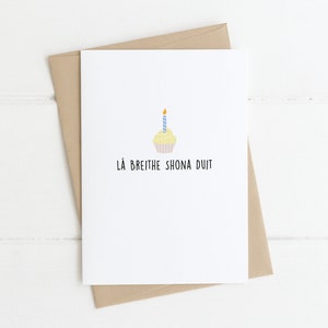 BIGLIETTO DI COMPLEANNO - Lá Breithe Shona Duit / Carte di lingua irlandese, biglietto di compleanno irlandese, regali irlandesi, biglietto di buon compleanno come Gaeilge, compleanno mamma