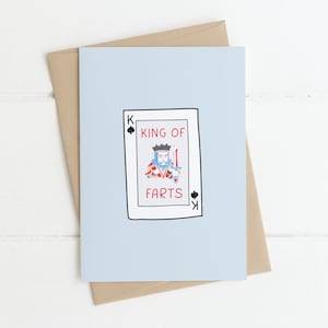 KING OF FARTS - Día del Padre/Tarjeta de Cumpleaños / Tarjetas Irlandesas Divertidas, Tarjetas de Cumpleaños Irlandesas, Tarjetas para papá, Papá Irlandés, Tarjeta del Día del Padre, Tarjeta de Papá