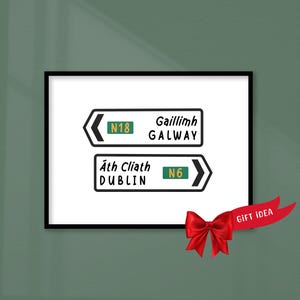 Personalized Irish Road Sign Print: Custom Home Decor