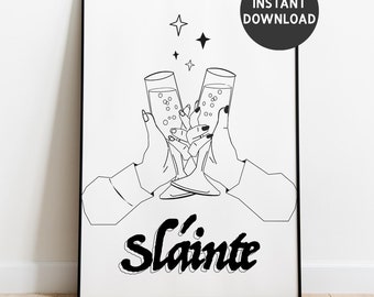 Sláinte Irish Toast Print – Celebration Wall Art (Digital Download)