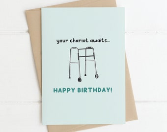 YOUR CHARIOT - Birthday Card | Irish Birthday Card, Funny Card, Irish Cards, Birthday Card for husband, Happy Birthday Wife, Old Birthday