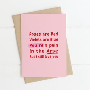 Valentijnskaart - ROZEN ZIJN ROOD | Ierse Valentijnsdagkaart, kaarten voor hem, kaarten voor haar, grappige Valentijnsdag, Ierse geschenken, Valentijnsdag woordspelingen
