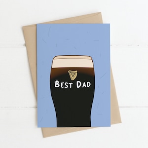 MIGLIORE PINTA DI PAPÀ - Biglietto per la festa del papà / Cartoline divertenti, Biglietto per la festa del papà, Cartoline per papà, Papà irlandese, Felice festa del papà, Carte per lui, Carta Guinness