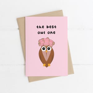 Tarjeta del Día de la Madre - BEST OWL ONE / Tarjetas divertidas, Tarjeta del Día de la Madre, Mamá irlandesa, Tarjeta de mamá, Tarjeta divertida de mamá, Ideas de regalos para el Día de la Madre, Tarjetas con juegos de palabras