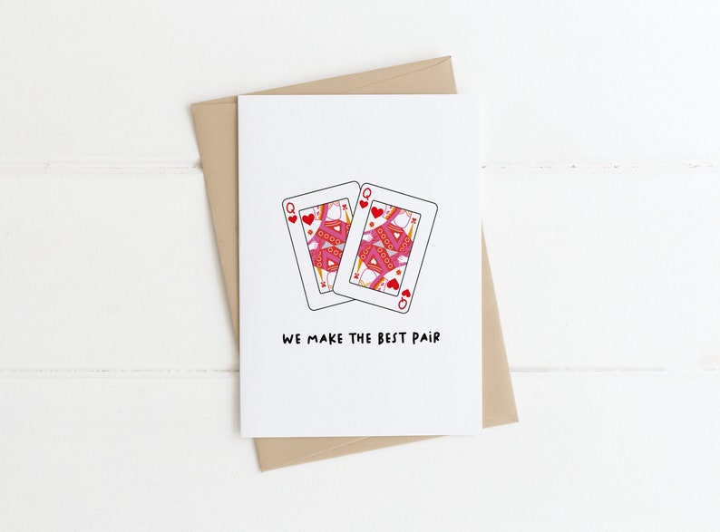 Valentines Card QUEENS PAIR Irish Valentines Day Card, Funny Valentine, Irish Cards, Irish gifts, LGBTQ Couple Valentines card image 1