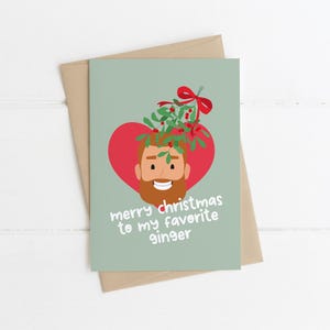 MON GINGEMBRE PRÉFÉRÉ | Carte de Noël - Carte de Noël irlandaise, cartes irlandaises, carte de Noël drôle, cartes pour lui, petit ami irlandais, Noël de mari