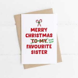 LIEBLINGS-SCHWESTER | Frohe Weihnachten Karte - Lustige Karten, Schwester Karte, Schwester zu Weihnachten, Irische Weihnachtskarte, Irisches Geschenk, Karten für Sie, Best Sis