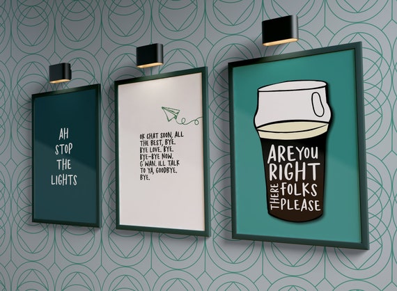 Classic Irish Prints A4 Print Colourful Wall Art Funky - Etsy