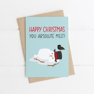 ABSOLUTE MELT / Tarjeta navideña irlandesa, Tarjeta navideña divertida, Regalos irlandeses, Tarjetas para él, Tarjeta navideña con juego de palabras, Tarjetas navideñas sarcásticas
