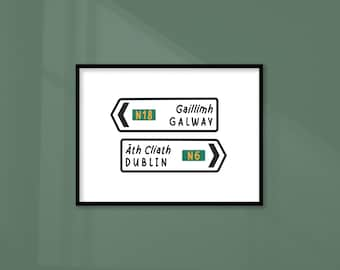 CUSTOM ROADSIGN Print (personalised) A3 A4 A5 | Irish Gifts, Funky home decor, Funny Print, Funky wall art, Quirky art, Irish Prints