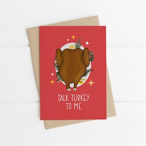 PARLEZ LA TURQUIE | Carte de Noël - Carte de Noël irlandaise, cartes de Noël drôles, joyeux Noël pour mari, carte de Noël calembour, cartes de Thanksgiving