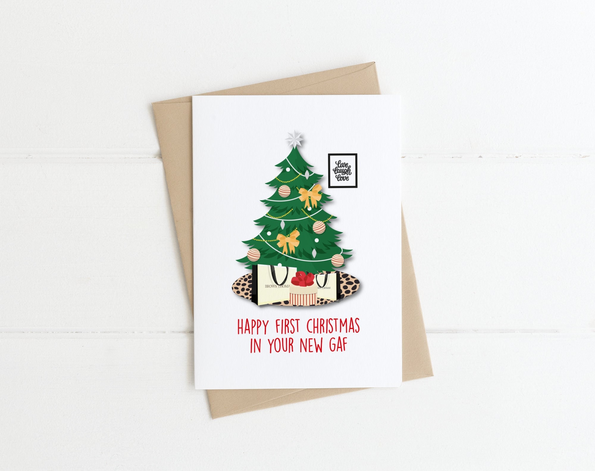 CHRISTMAS CARD Happy First Christmas in Your New Gaf Irish Cards, Irish
