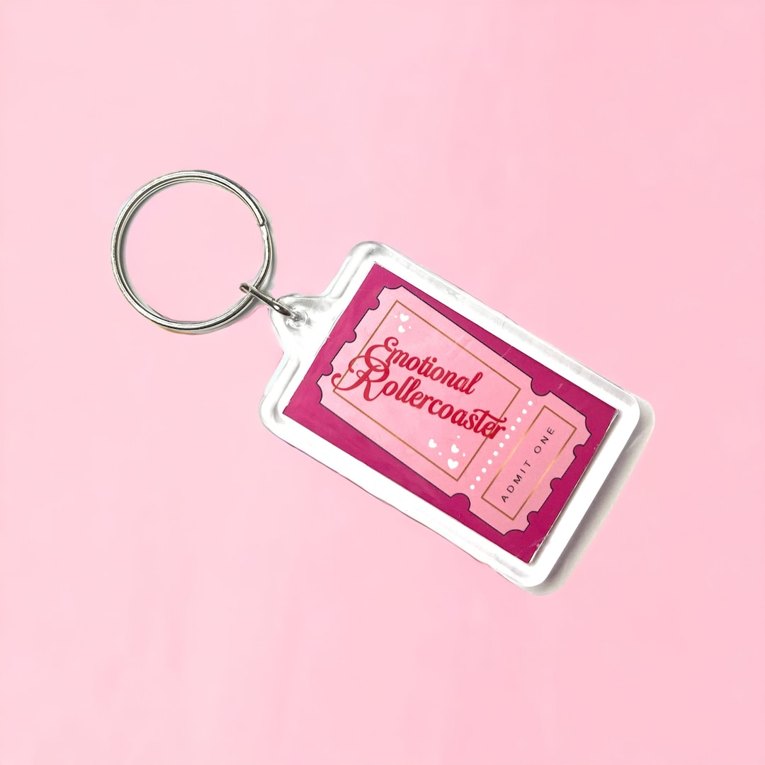 Funky Art Keychain EMOTIONAL ROLLERCOASTER Irish Prints, Irish Artwork