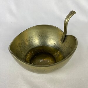 Vintage Brass Apple Bowl Trinket Container Vanity Dresser Change Holder Valet Cup image 1