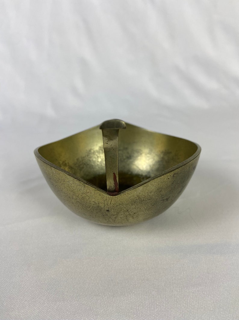 Vintage Brass Apple Bowl Trinket Container Vanity Dresser Change Holder Valet Cup image 3