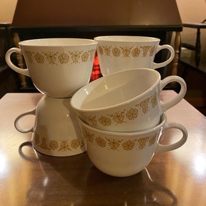 Corelle Butterfly Gold Tea or Coffee Cups/Mugs Set of Two 2 image 1