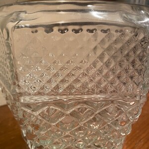 Anchor Hocking Crystal Cut Wexford Pressed Glass Ice Bucket with Silver Handle image 5