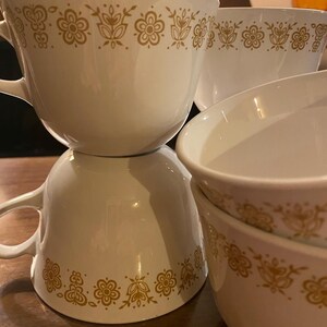 Corelle Butterfly Gold Tea or Coffee Cups/Mugs Set of Two 2 image 2