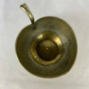 Vintage Brass Apple Bowl Trinket Container Vanity Dresser Change Holder Valet Cup image 6