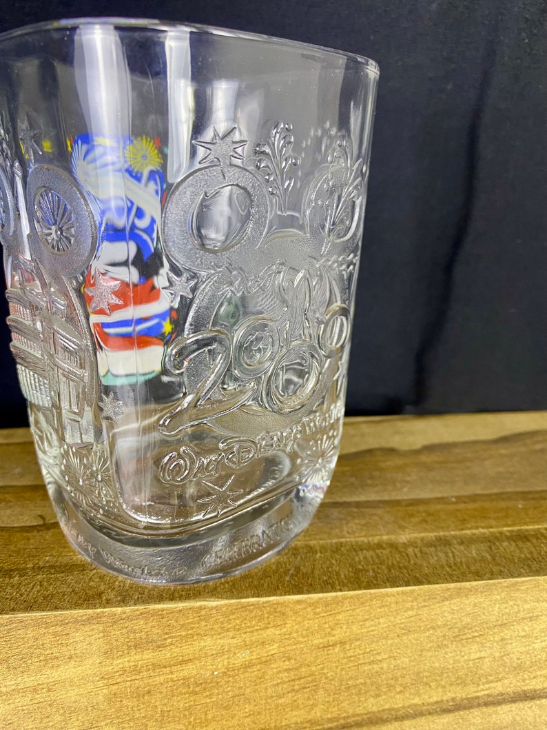 Mickey Mouse Glass Fantasia Walt Disney World McDonald's CELEBRATION Promotion Collectible 2000 Like New Condition image 3