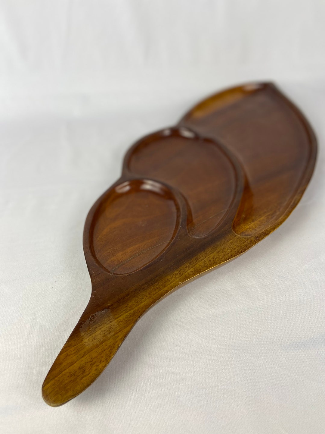 Large Vintage Wood Leaf Tray Charcuterie Serving Display Etsy