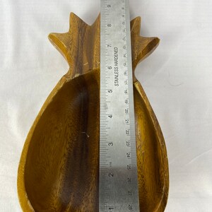 Vintage Pineapple Bowl Monkey Pod Wood Vintage MCM Tiki Hawaiian Style Made in Philippines image 5