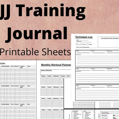 Brazilian Jiu Jitsu Training Journal Etsy