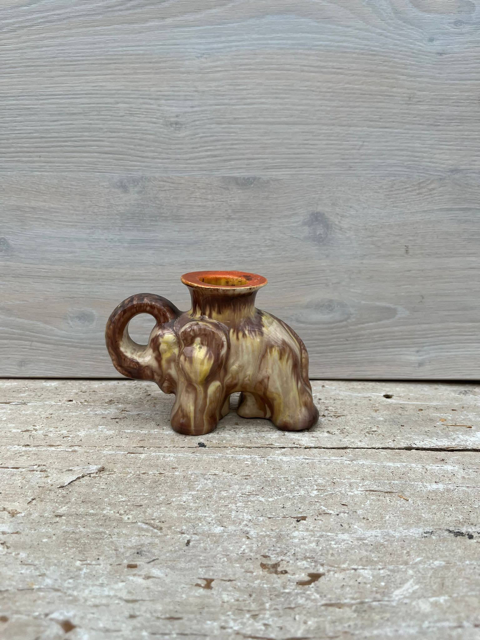 Elephant Ceramic Figure Animal Design FAT LAVA Vintage West