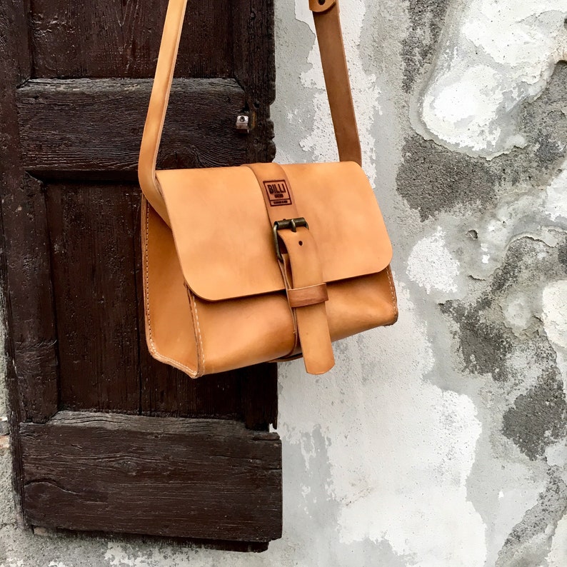 Postman Shoulder Bag Heavy Leather Handmade in Italy Etsy