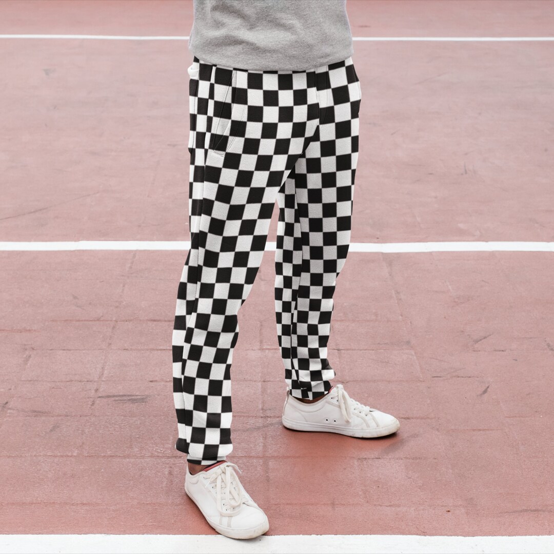 Black and White Checkered Pants Checkered Pattern Pants - Etsy